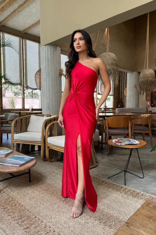 vestido vermelho longo