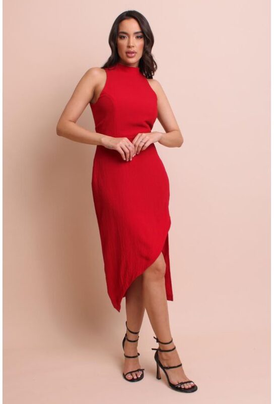 vestido vermelho midi