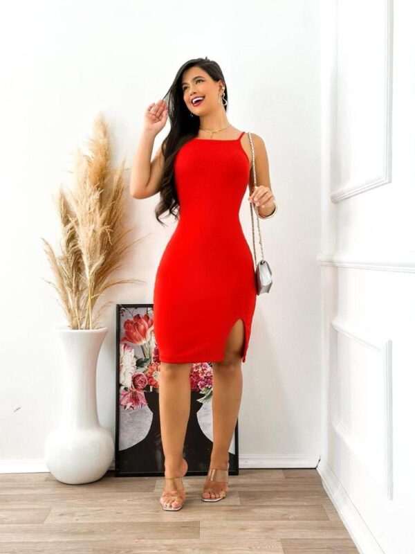 vestido vermelho midi