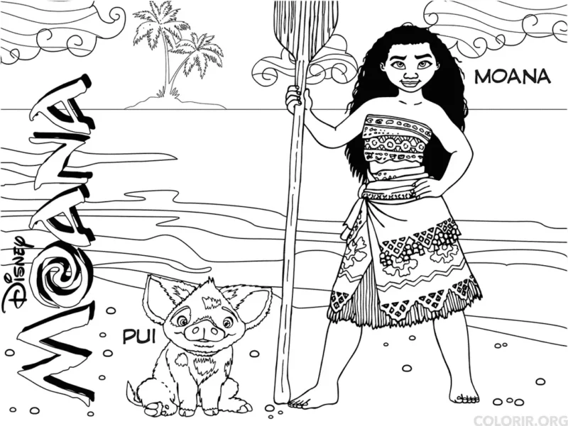 Desenho Para Colorir Moana