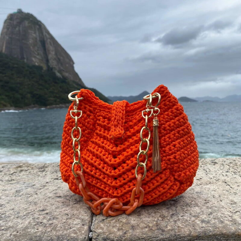 bolsa de crochê pequena