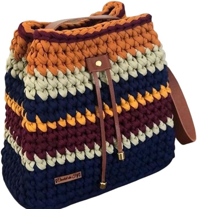 bolsa de croche com fio de malha