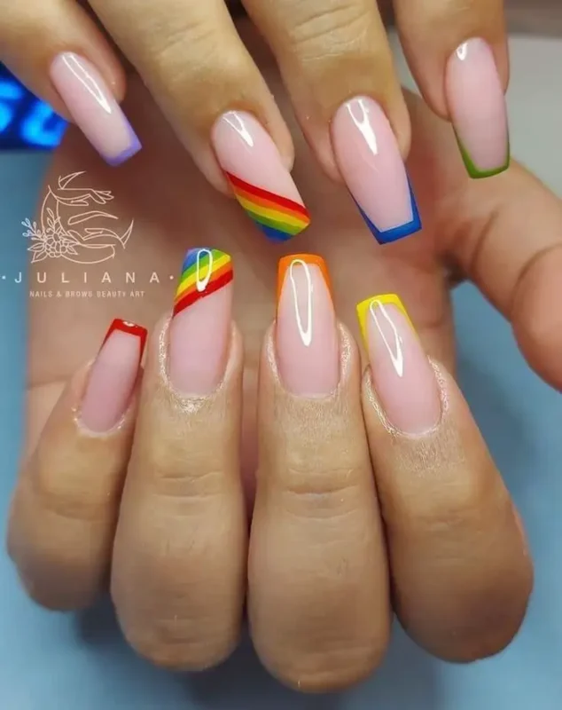 Rainbow Decorated Nails