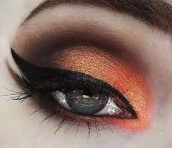 Orange eye makeup