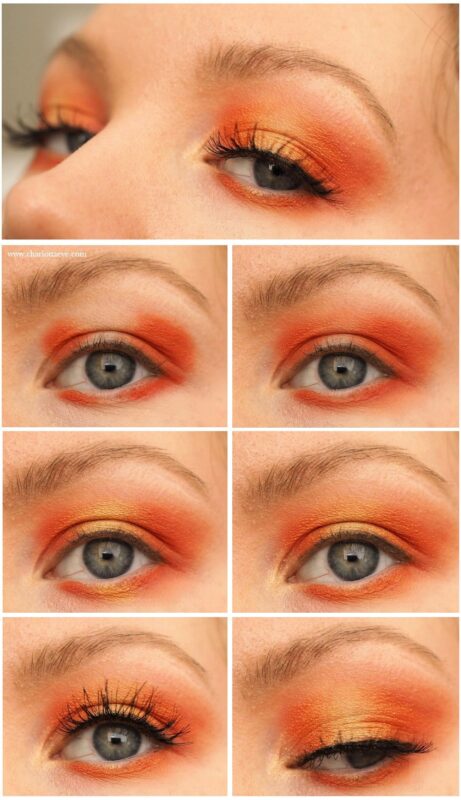 Orange eye makeup